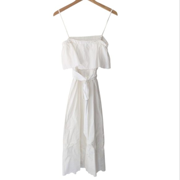 Joie Rindinya Scalloped Midi Dress In White NWT! - Picture 1 of 9
